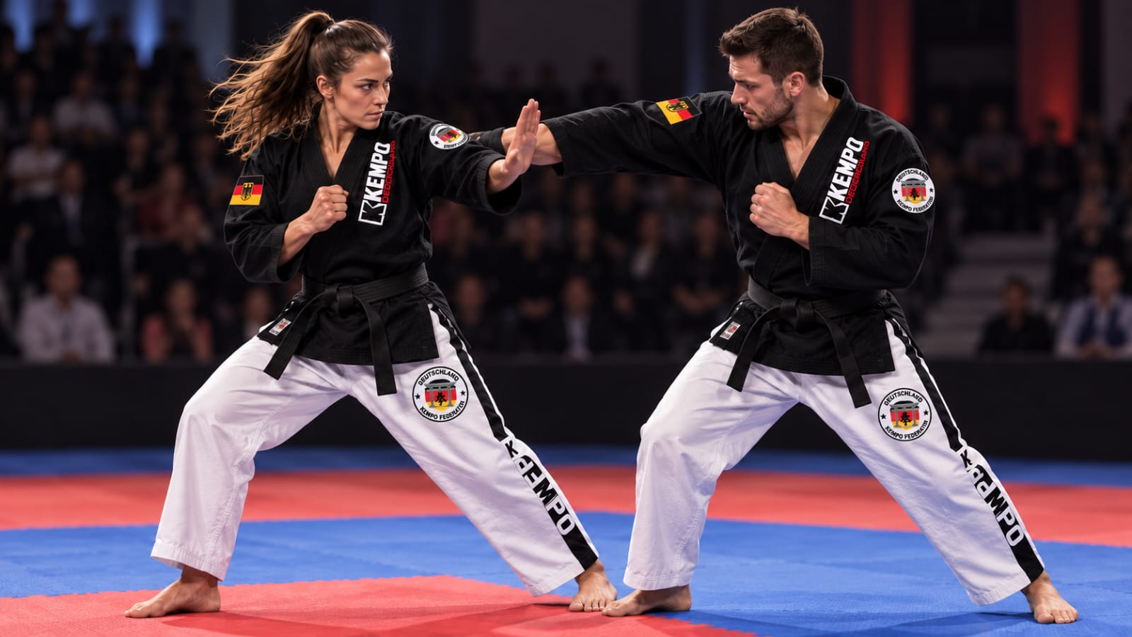 Kempo-Wettkampf mit Tritttechnik